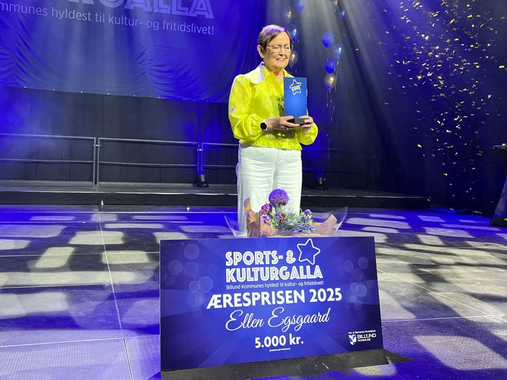 Årets Ærespris gik til Ellen Egsgaard, som har sat sit præg på gymnastikken i Grindsted og GGIF, i over 45 år. Hun har udviklet talenter, styrket fællesskabet og skabt en eliteafdeling i topklasse – og er stadig aktiv som underviser i en alder af 83.