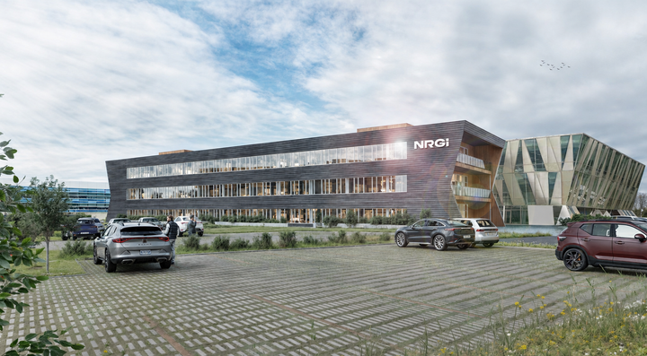 Illustration af NRGi’s kommende tilbygning til domicilet i Aarhus.