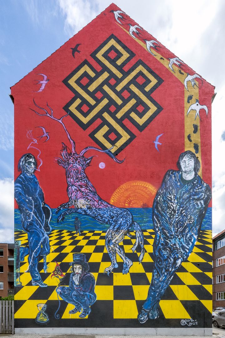 Det færdige gavlmaleri af kunstner Hans Krull.