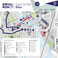 Kort over start- og målområder.