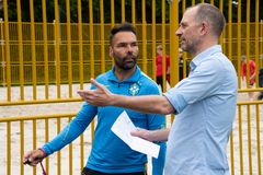 Danmarks første brasilianske fodboldpark åbner i Esbjerg på fredag. Tirsdag fik eleverne på den brasilianske fodboldlinje på Bakkeskolen lov til at teste den nye fodboldpark. Foto: Esbjerg Kommune