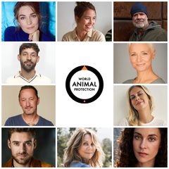 Kærligheden til dyr har fået 10 kendte danskere til at blive ambassadører for World Animal Protection Danmark.                                 De 10 er (Fra venstre clockwise): Laura Bach, Simone Lykke, Thomas Rathsack, Vicki Berlin, Michaela Theibel, Mathilde Norholt, Anne Louise Hassing, Johannes Nymark, Jesper Skibby og Joel Hyrland.