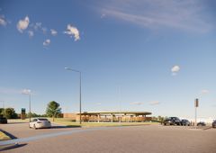 Ud til hjørnet af Fynsvej og Lyshøj Allé i Kolding bygger EWII en cirkelformet ladestation med plads til 12 elbiler ad gangen.