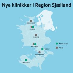 Kort: Nye klinikker i Region Sjælland