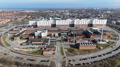 Billede af Sjællands Universitetshospital i Køge set fra Vest