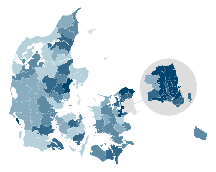 Der er stor geografisk forskel på andelen af unge med lave karakterer, der vælger en gymnasial uddannelse.