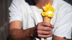 Den prisbelønnede appelsinis er lavet i samarbejde mellem Premier Is og Tuborg Squash i anledning af appelsinsodavandens 90 års-fødselsdag.