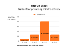 I Kolding Kommune forsyner TREFOR El-net mere end 52.000 elnetkunder. Selskabet dækker samtlige 31.500 adresser i Fredericia Kommune, og i Vejle Kommune er der tale om knap 45.000 boliger, erhverv og ejendomme.   TREFOR El-net forsyner 8.700 adresser i den østlige del af Vejen Kommune og Vejen by, ligesom selskabet står bag elnettet til 13.800 adresser i Middelfart by og den nordvestlige del af Middelfart Kommune.