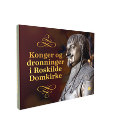 Christian 4. pryder forsiden af den nye bog "Konger og dronninger i Roskilde Domkirke". Foto: Jan Friis. Grafik: Annette Borsbøl /Storm og Stille