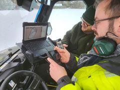 På skærmen kunne radarfører Arne Abel Stamnes følge med i, at resultaterne tydeligt dukkede op. Cirka en meter under jorden ligger de velbevarede rester af Sankt Claras Kloster fra 1256.