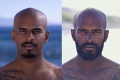 Før- og efter-billede af Zax Thiyakarajah.