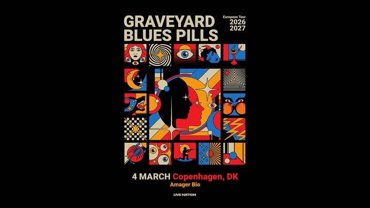 Artwork til dobbeltkoncerten med Graveyard & Blues Pills i 2027