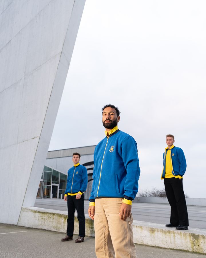 BRØNDBY IF X ARKEN. På billedet: Fodboldspillere fra Brøndby IF Jacob Rasmussen,  Sean Klaiber og Sebastian Sebulonsen. Foto: Rasmus Thaaning