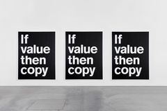 Værket 'If Value Then Copy', som vises i udstillingen Come Hell or High Water