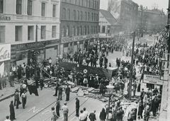 Den store barrikade på Nørrebrogade under Folkestrejken