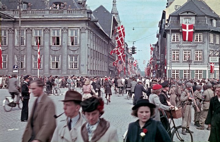 Bredgade i befrielsesdagene. Foto: Frihedsmuseet