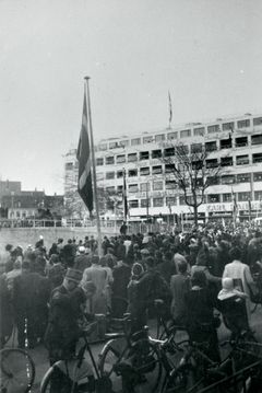 Fra Århus Rådhusplads. Foto: Frihedsmuseet