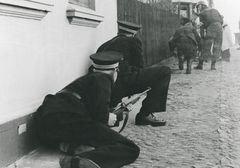 Skudkamp mod tyske soldater 8.maj 1945 i Esbjerg. Foto: Frihedsmuseet