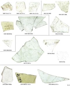 Window Glass fragments found at Viking sites.