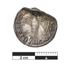 One of the coins, found in Northern Jutland. Photo: Søren Greve, the National Museum of Denmark.