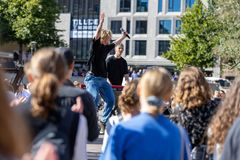 Foto fra jubilæumsarrangementet i Aarhus Midtby 'Hele Aarhus Fejrer'.