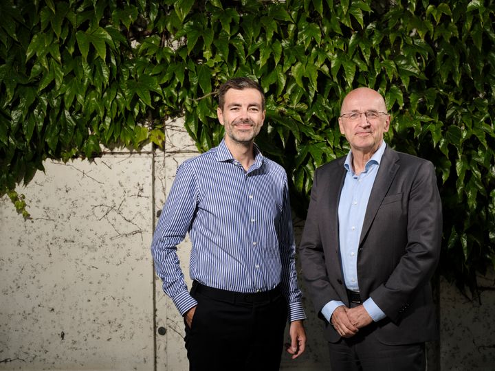 TV: Rune D. Rasmussen, CEO i ADP. TH: Christian Herskind, bestyrelsesformand i ADP. ADP får ny medejer og har præsenteret det sammen med de kommunale ejere, Fredericia Kommune og Nyborg Kommune.