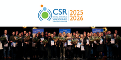 Gruppefoto af virksomheder, der modtog Tønder Kommunes CSR-mærke 2024-2025 for socialt ansvar.