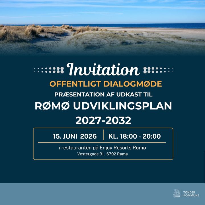 Invitationen til borgermødet i grafisk opsætning