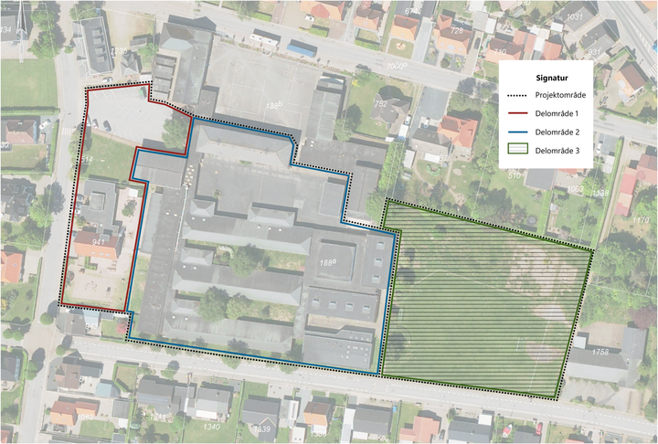 Et kort der viser, hvor projektområdet skal være