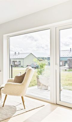 Visualisering af stue i kommende lejebolig.