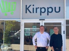 De to stiftere af Kirppu, Morten Bøjland (tv) og Claus Andreassen (th)