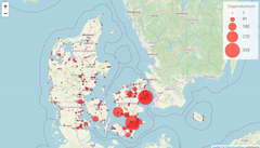 Observationer af lille lappedykker de seneste 30 dage. Kilde: DOFbasen.