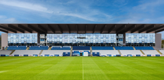 Arkitekttegning af udvidelsen af VIP-faciliteterne på Nature Energy Park/Odense Stadion