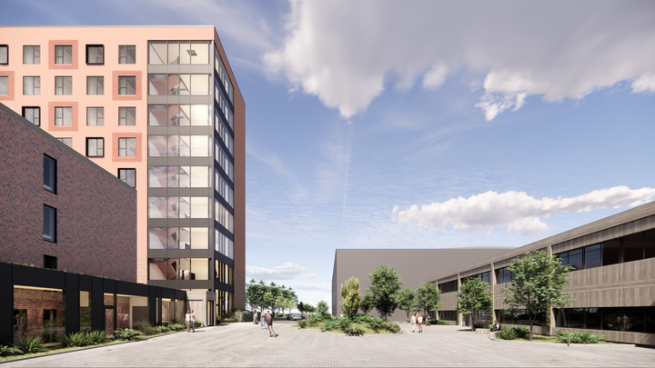 Arkitekttegning af den kommende udvidelse af Best Western Plus Hotel Odense