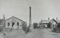 Oust Mølle Vandværks bygninger i 1874, Randers Stadsarkiv.