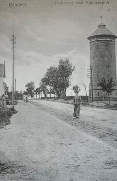 Det Gamle Vandtårn ved Hobrovej, postkort Randers Stadsarkiv.