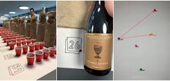 Under vinsmagningerne var hver af de anonymiserede vine mærket med en farve og et nummer. Hver deltager smagte på en kombination af vine, som de arrangerede på et A3-ark ud fra smag
