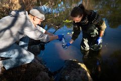 High school students collecting water samples (photo: Frederik Wolff Nisbeth Teglhus)