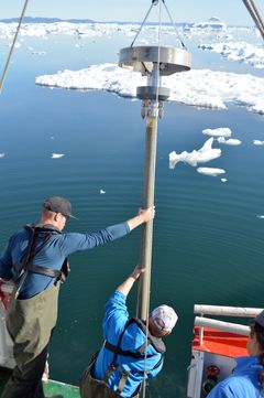 The samples where taken with a technique called coring. A metal tube was dropped into the seabed 850 meters below from a boat.