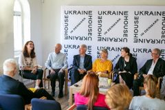 From left to right: Dr. Liudmyla Shevts, lecturer, O.M. Beketov University, Prof. Dr. Bo Larsson, architect and associate professor, Lund University, Prof. Dr. Philipp Meuser, architect and publisher, Berlin, Dr. Marjo van Schaik, researcher and lecturer, Amsterdam/Lviv, Dr. Nataliia Mysak, architect and researcher, ETH Zürich/Lviv, Karsten Pålsson, architect, Pålsson Urbanism, Copenhagen