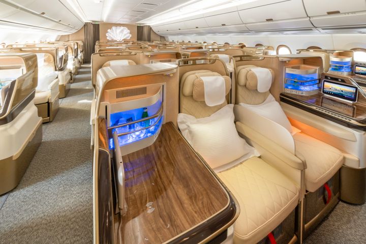 Emirates' A350 Business Class Cabin