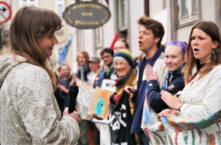 Demonstranter foran 'Copenhagen Climate Ministerial' i 2022