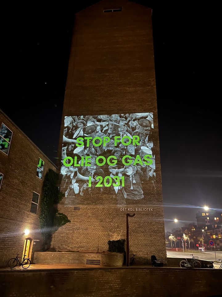 Projektion på bogtårnet