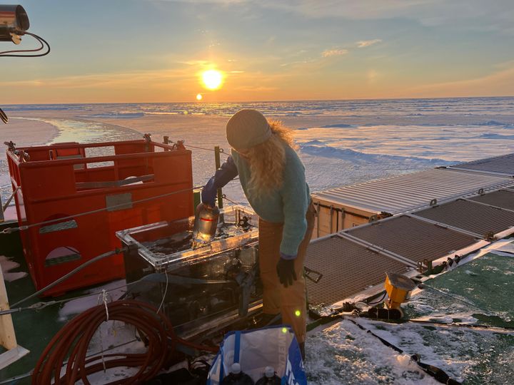 Measurements of nitrogen fixation in the Arctic Ocean aboard RV Polarstern (photo: Rebecca Duncan)