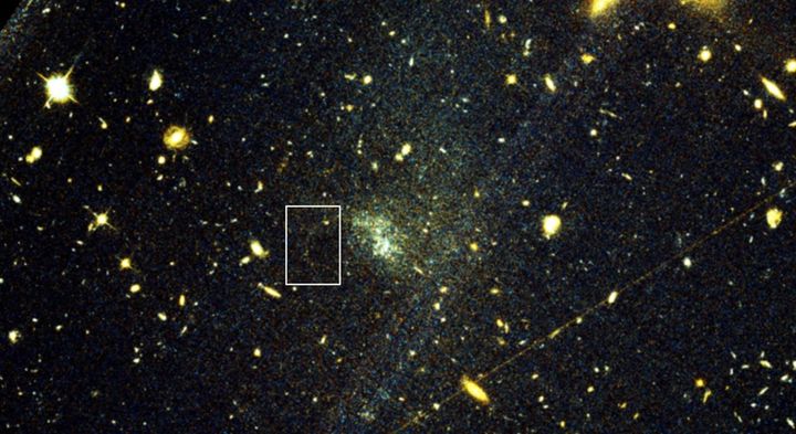 Hubble Space Telescope image showing the globular cluster stellar stream.