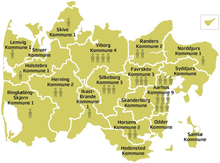 Medlemmerne af det nye regionsråd er valgt i 13 af regionens 19 kommuner.