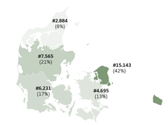 Danmarkskortet over iværksætteri viser fremgang i alle regioner.