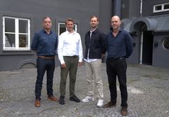 P-Secures stifter- og partnerteam - fra venstre: Lars Andreasen, CEO, Thomas Gravers, bestyrelseformand og juridisk chef, Nicklas Bo Løwe, CPO, og Glenn Jensen CCO.