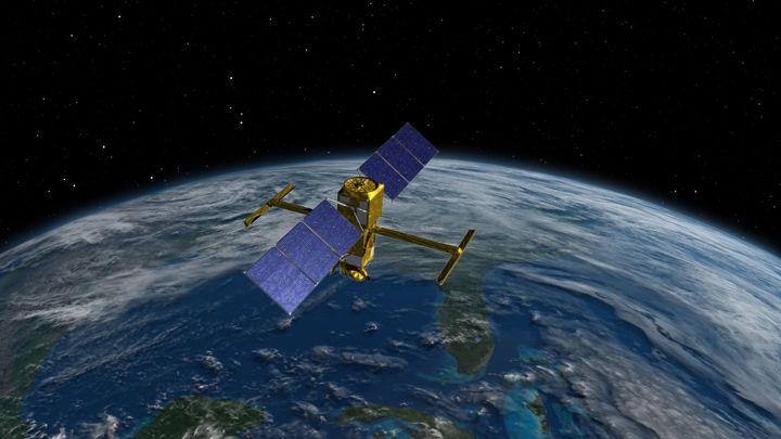 SWOT-satellitten blev opsendt i 2022 og kan måle havoverfladens højde med centimeters præcision og dermed registrere signaler fra tsunamibølger på åbent hav. Illustration: NASA.