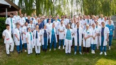 Gruppebillede af læger på Medicinsk Afdeling, Regionshospitalet Randers